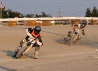 Expert DTX Second Heat action with second-in-points, the winning No. 1 Honda of Tyler Seguin holding off the No. 53 Yamaha of Don Taylor, who was second. [Photo: Colin Fraser]